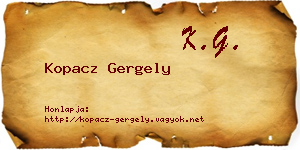 Kopacz Gergely névjegykártya